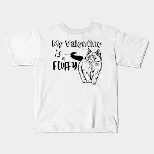 Valentine with A Fluffy Cat Kids T-Shirt